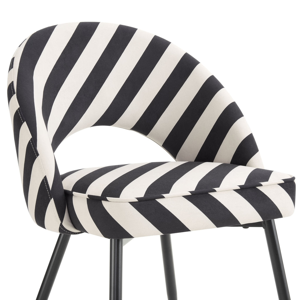 Dusklia - Lola Set of 2 Dining Chairs - Mono Stripe