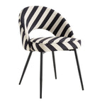 Dusklia - Lola Set of 2 Dining Chairs - Mono Stripe