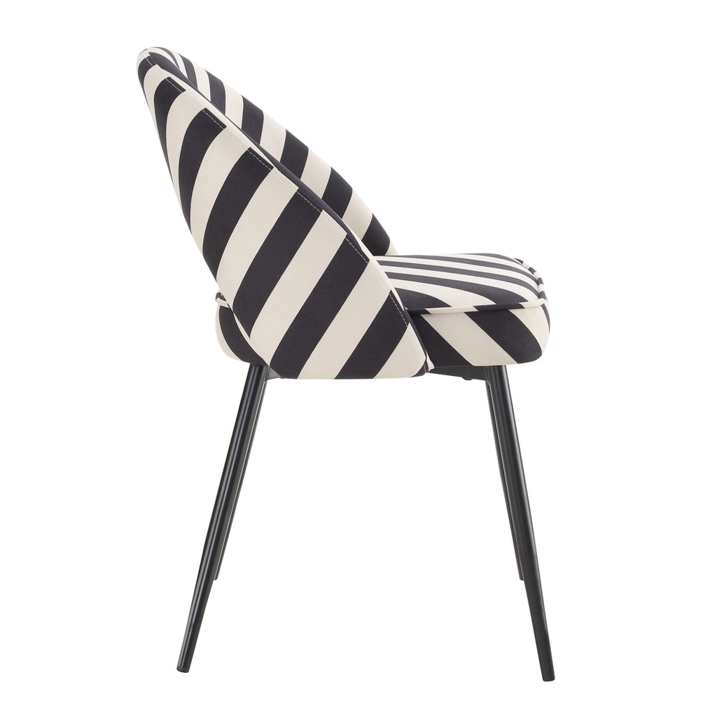 Dusklia - Lola Set of 2 Dining Chairs - Mono Stripe