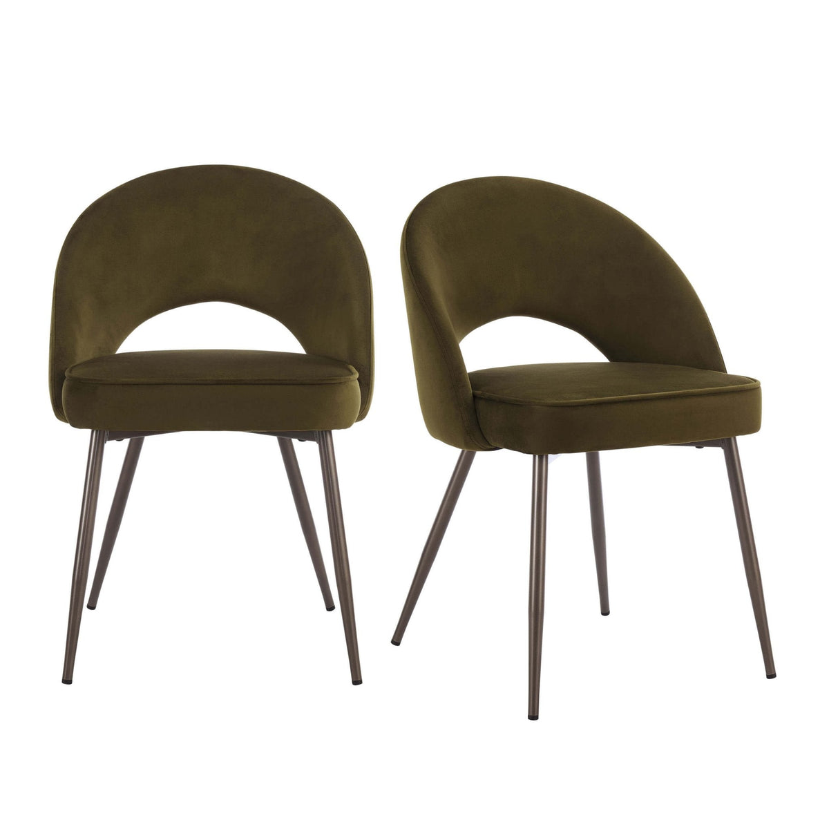Dusklia - Lola Set of 2 Dining Chairs - Rich Green