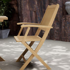 Dusklia - London Outdoor 2 Seater Square Folding Bistro Table and Chairs - Natural