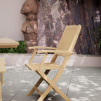 Dusklia - London Outdoor 4 Seater Square Folding Bistro Table and Chairs - Natural