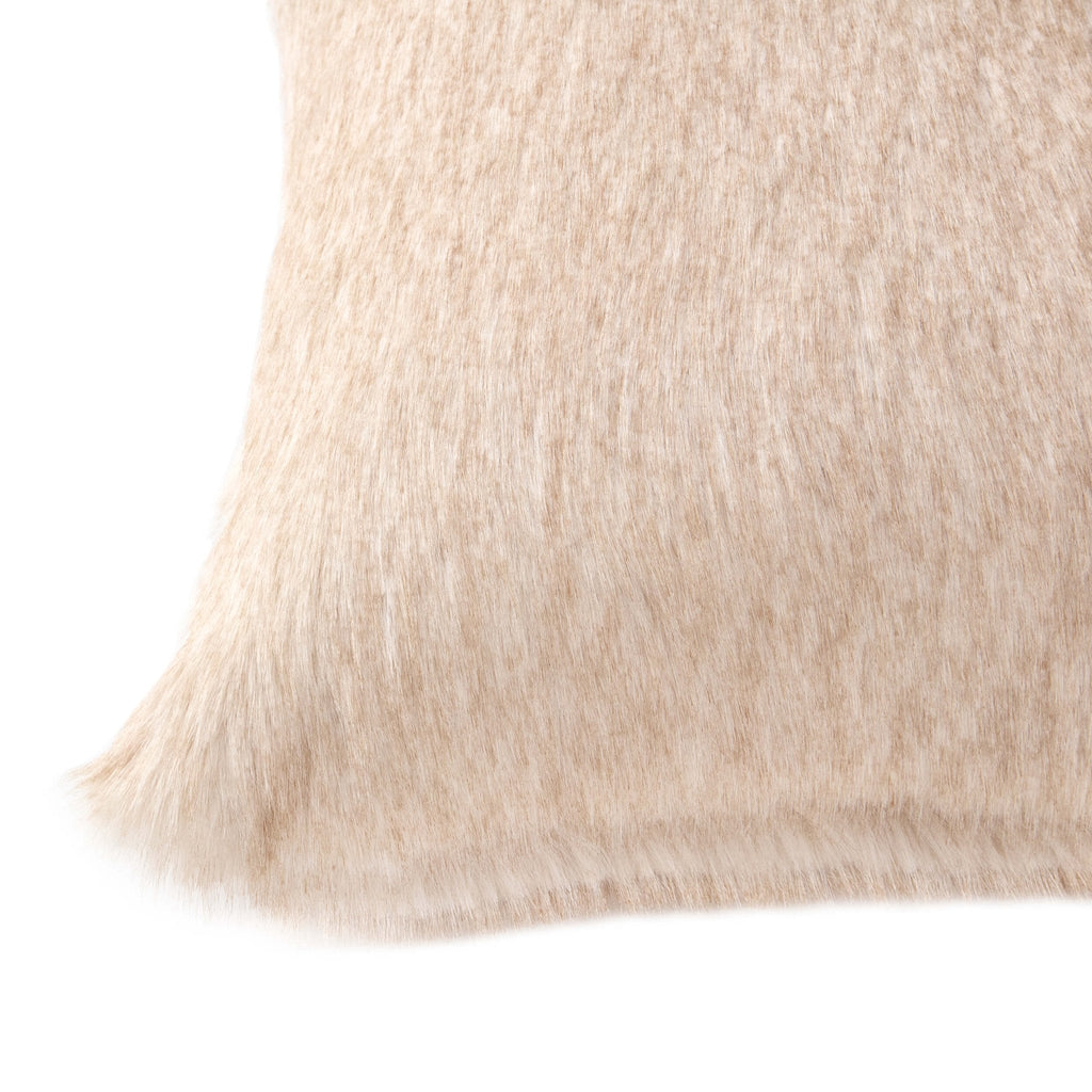 Dusklia - Long Faux Fur Cushion Cover - Natural