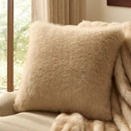 Dusklia - Long Faux Fur Sofa Cushion Cover - Natural