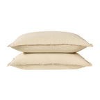 Dusklia - Lora Linen Blend Frayed Edge Duvet Cover & Pillowcase Set - Natural
