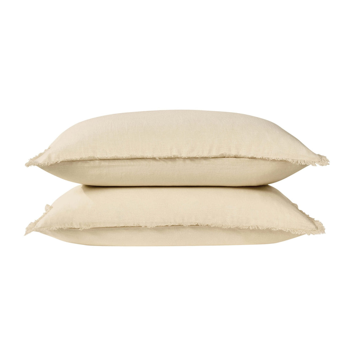 Dusklia - Lora Linen Blend Frayed Edge Duvet Cover & Pillowcase Set - Natural