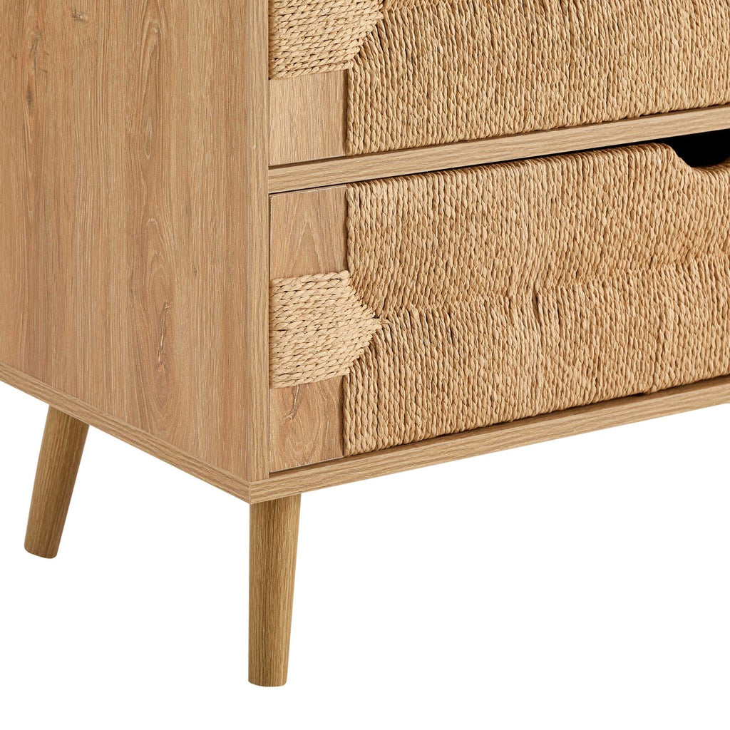 Dusklia - Lottie Woven 3 Drawer Chest - Light Wood