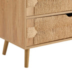 Dusklia - Lottie Woven 3 Drawer Chest - Light Wood