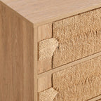Dusklia - Lottie Woven 3 Drawer Chest - Light Wood