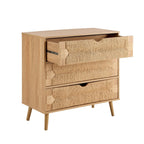 Dusklia - Lottie Woven 3 Drawer Chest - Light Wood