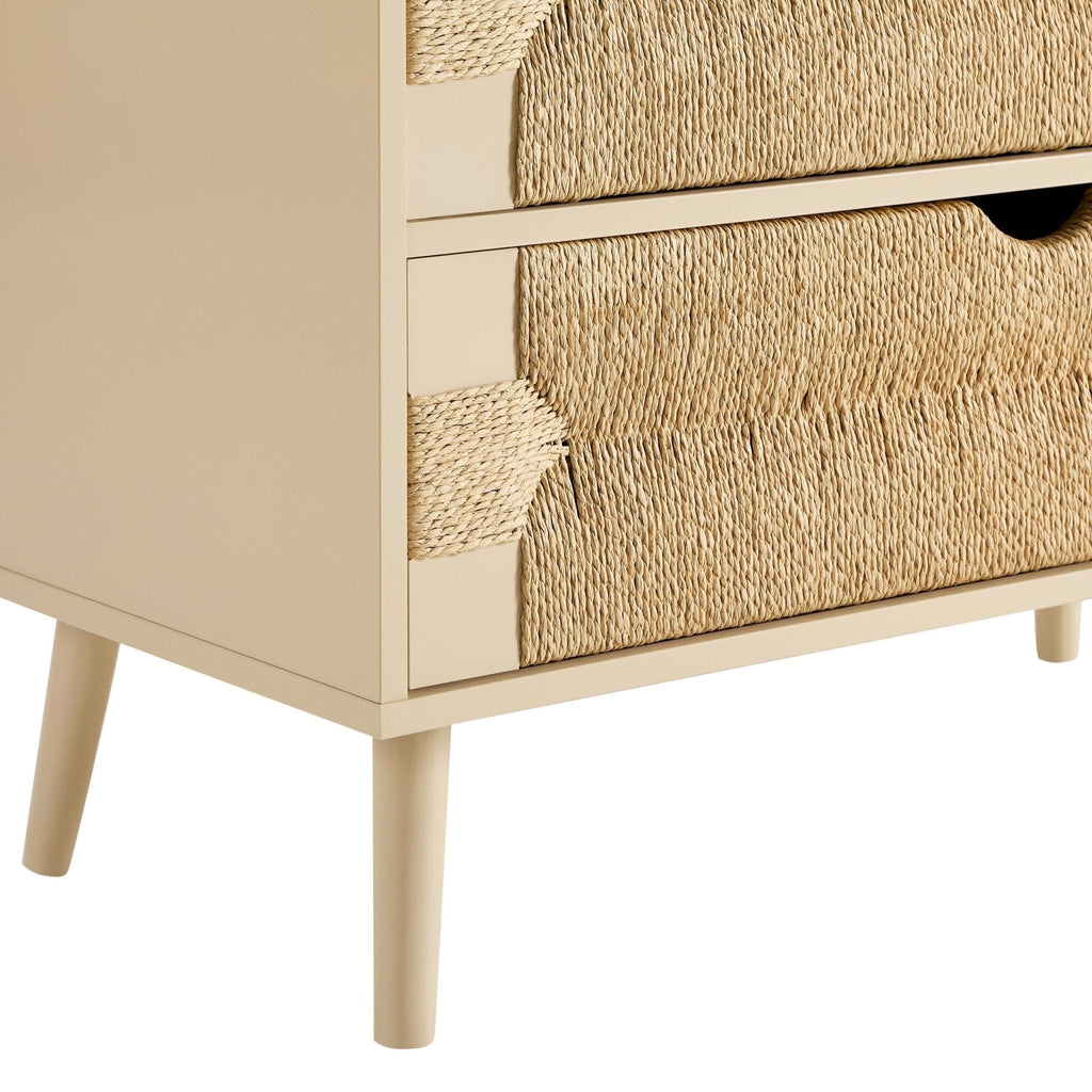 Dusklia - Lottie Woven 3 Drawer Chest - Sand