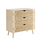 Dusklia - Lottie Woven 3 Drawer Chest - Sand