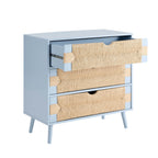 Dusklia - Lottie Woven 3 Drawer Chest - Sky Blue