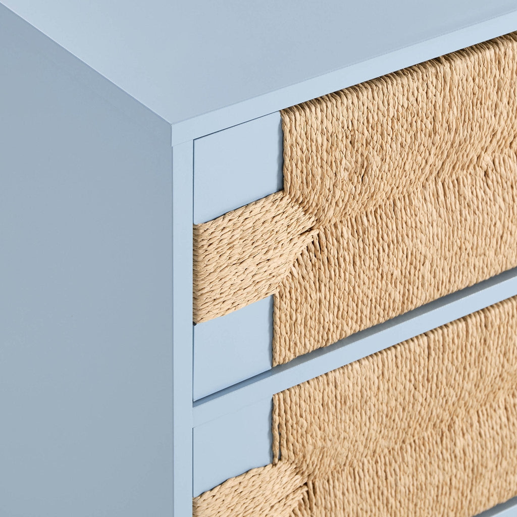 Dusklia - Lottie Woven 3 Drawer Chest - Sky Blue