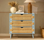 Dusklia - Lottie Woven 3 Drawer Chest - Sky Blue