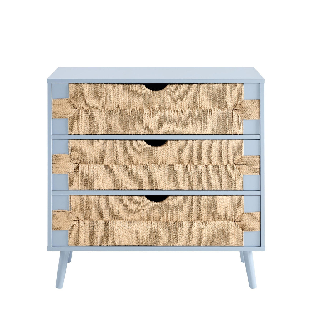 Dusklia - Lottie Woven 3 Drawer Chest - Sky Blue