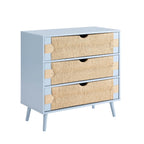 Dusklia - Lottie Woven 3 Drawer Chest - Sky Blue