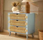 Dusklia - Lottie Woven 3 Drawer Chest - Sky Blue