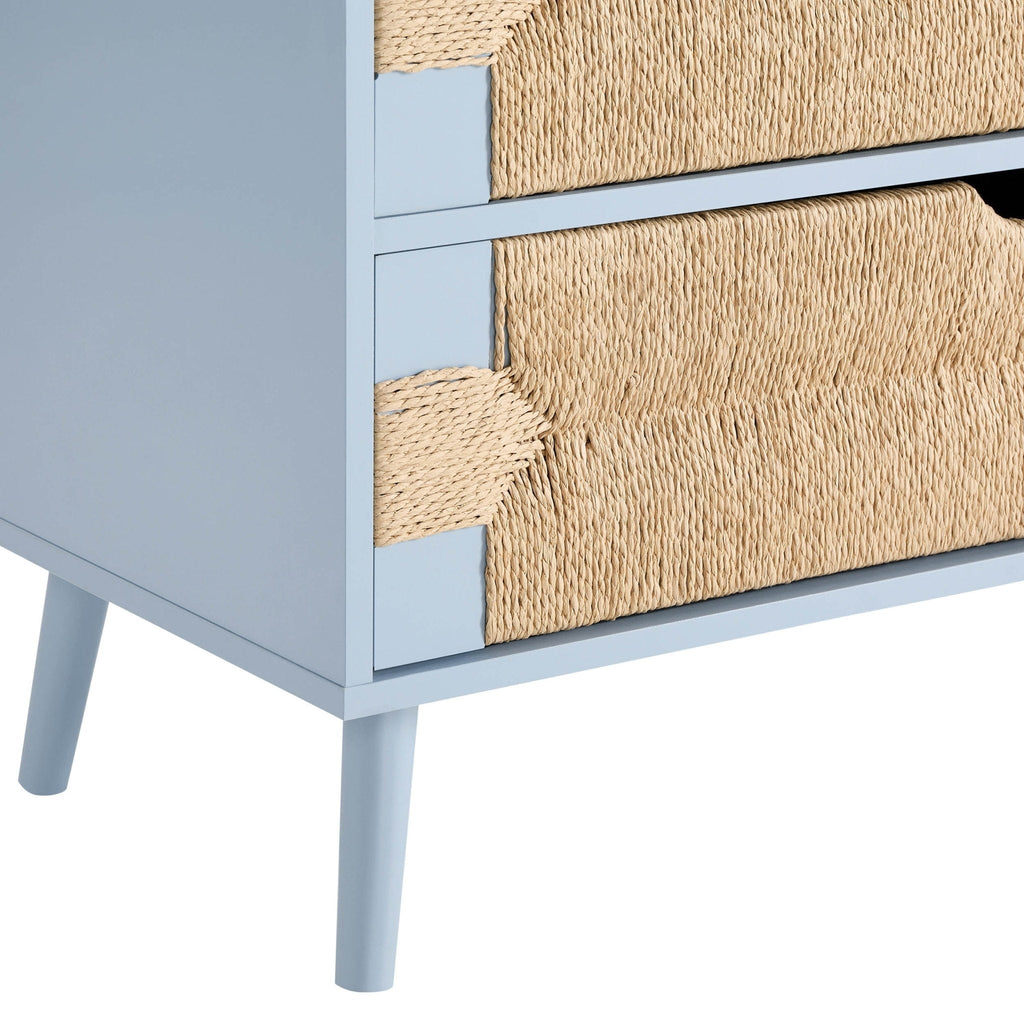 Dusklia - Lottie Woven 3 Drawer Chest - Sky Blue