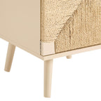 Dusklia - Lottie Woven Bedside Table with Door - Sand