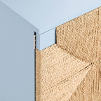 Dusklia - Lottie Woven Bedside Table with Door - Sky Blue