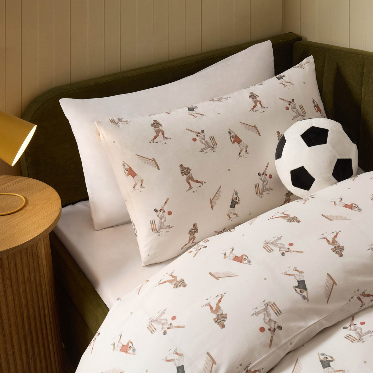 Dusklia - Luca Sporty 100% Cotton Kids Duvet Cover & Pillowcase Set - Taupe