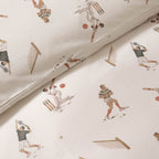 Dusklia - Luca Sporty 100% Cotton Kids Duvet Cover & Pillowcase Set - Taupe