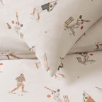 Dusklia - Luca Sporty 100% Cotton Kids Duvet Cover & Pillowcase Set - Taupe
