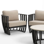 Dusklia - Lucca Outdoor 5 Seater Lounge Set with Coffee Table - Black