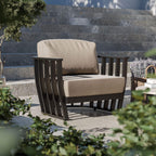 Dusklia - Lucca Outdoor 5 Seater Lounge Set with Coffee Table - Black