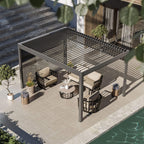 Dusklia - Lucca Outdoor 5 Seater Lounge Set with Coffee Table - Black