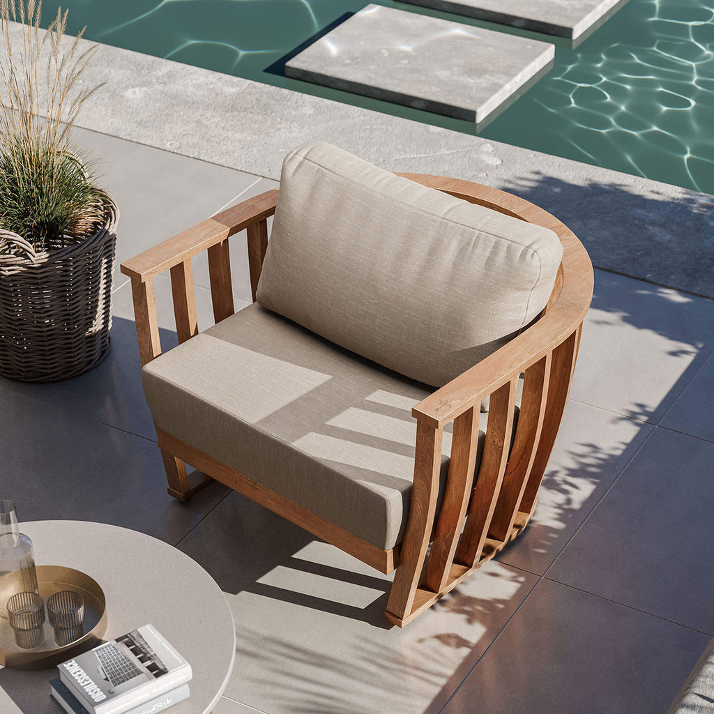 Dusklia - Lucca Outdoor 5 Seater Lounge Set with Coffee Table - Brown