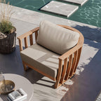 Dusklia - Lucca Outdoor 5 Seater Lounge Set with Coffee Table - Brown
