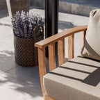 Dusklia - Lucca Outdoor 5 Seater Lounge Set with Coffee Table - Brown