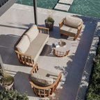 Dusklia - Lucca Outdoor 5 Seater Lounge Set with Coffee Table - Brown