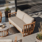 Dusklia - Lucca Outdoor 5 Seater Lounge Set with Coffee Table - Brown