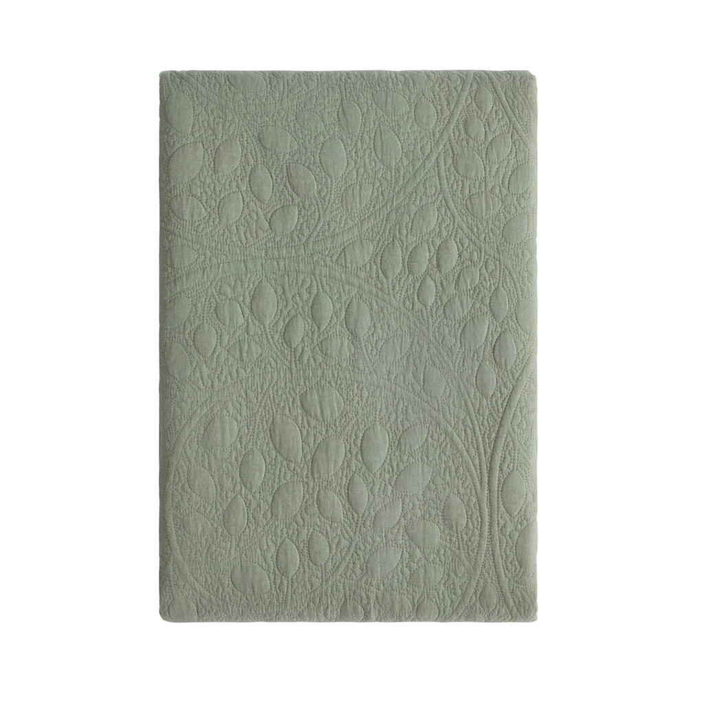 Dusklia - Lucerne Scallop Matelasse Bedspread - Forest Green