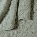 Dusklia - Lucerne Scallop Matelasse Bedspread - Forest Green