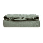 Dusklia - Lucerne Scallop Matelasse Bedspread - Forest Green