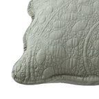 Dusklia - Lucerne Scallop Matelasse Cushion Cover - Forest Green