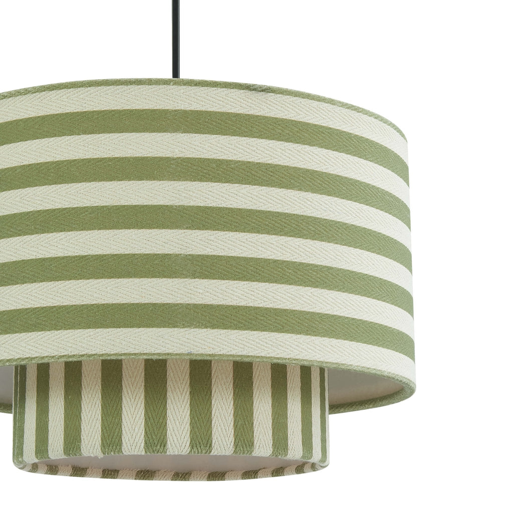 Dusklia - Lucia Striped Double Tiered Ceiling Shade - Green