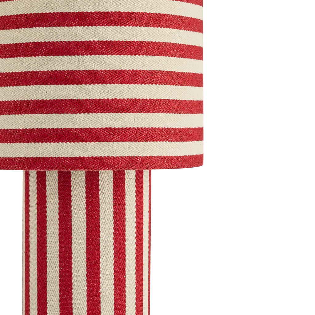 Dusklia - Lucia Striped Table Lamp - Red/White