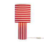 Dusklia - Lucia Striped Table Lamp - Red/White