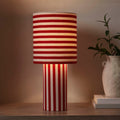 Dusklia - Lucia Striped Table Lamp - Red/White