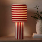 Dusklia - Lucia Striped Table Lamp - Red/White