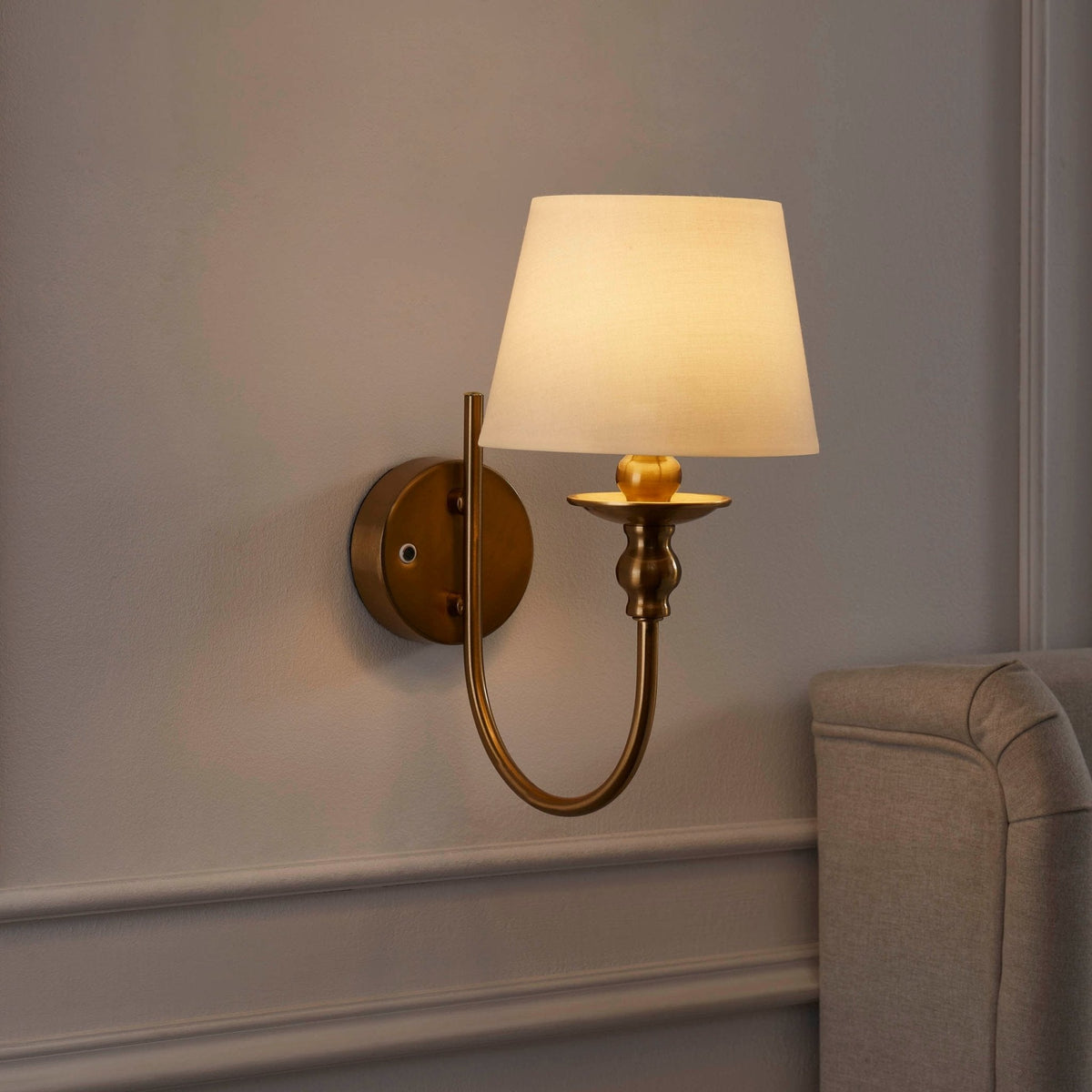 Dusklia - Lucille Ornate LED Rechargeable Wall Light - Brass
