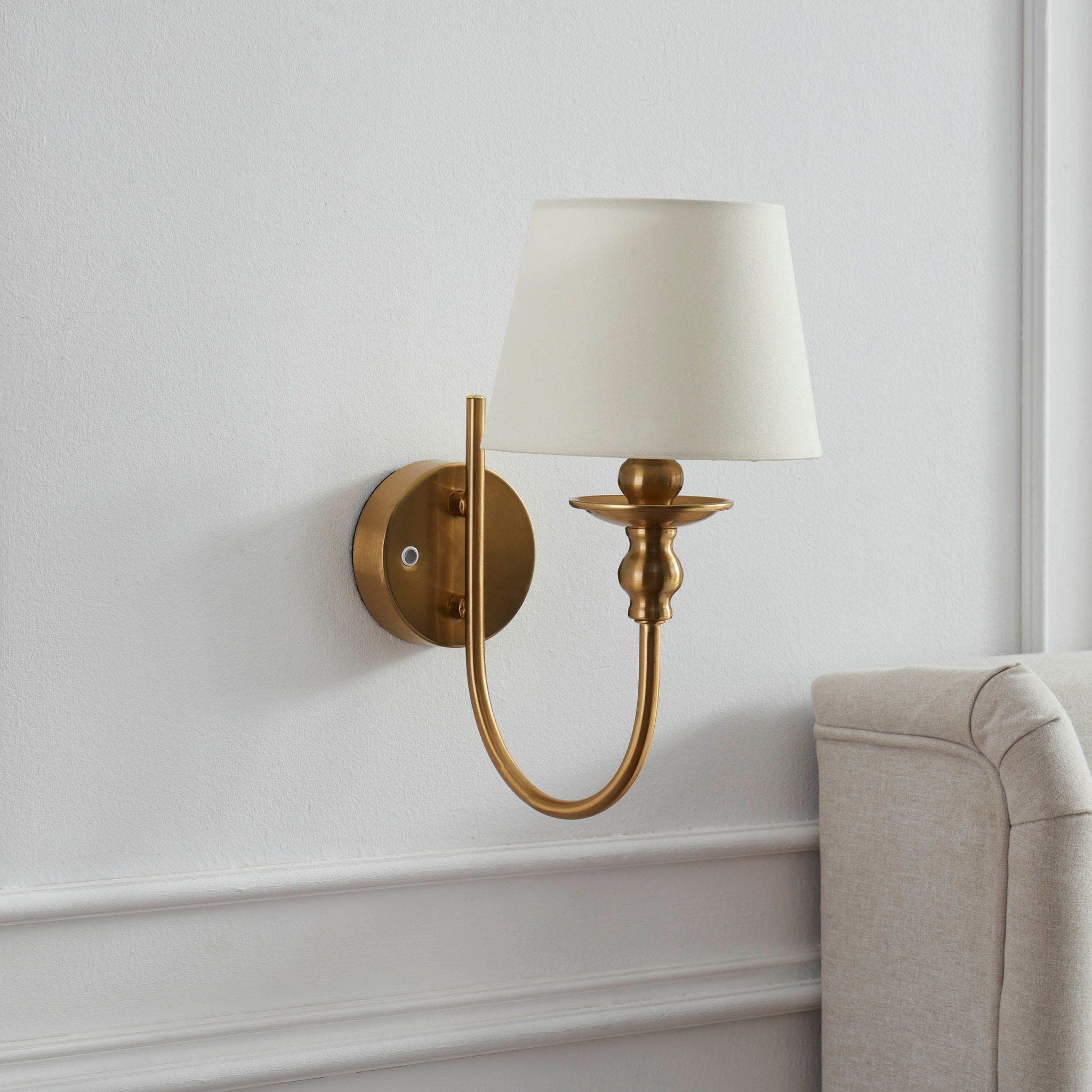 Dusklia - Lucille Ornate LED Rechargeable Wall Light - Brass