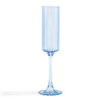 Dusklia - Lucinda Scalloped Edge Glass Flutes - Set of 4 - Blue