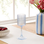 Dusklia - Lucinda Scalloped Edge Wine Glasses - Set of 4 - Blue