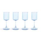 Dusklia - Lucinda Scalloped Edge Wine Glasses - Set of 4 - Blue